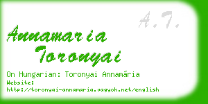 annamaria toronyai business card